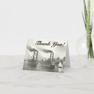 Vintage Steamships + "Thank You!" Card