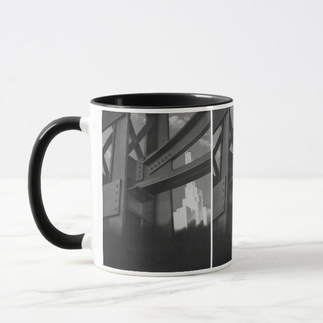 Vintage Steel Construction Skyscraper Architecture Mug (Left)