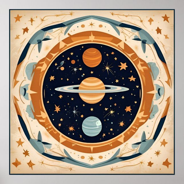 Vintage Stellar Nursery, Space, Cosmos, Universe Poster (Front)