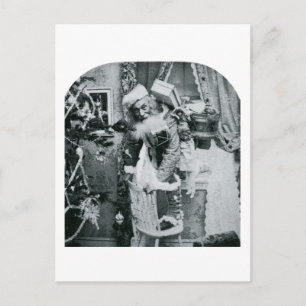 Vintage Stereoview - Christmas Delivery Holiday Postcard
