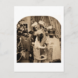 Vintage Stereoview - Christmas Delivery Holiday Postcard