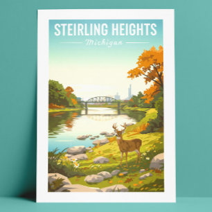 Vintage Sterling Heights Michigan Postcard