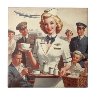 Vintage steward pin up ceramic tile