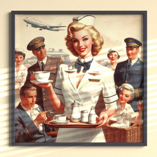 Vintage steward pin up poster