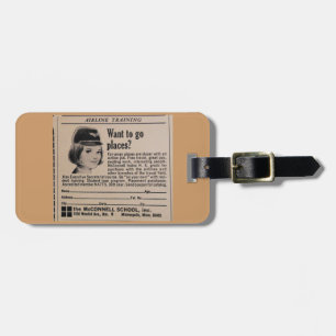 Vintage Stewardess Advertisement Luggage Tag