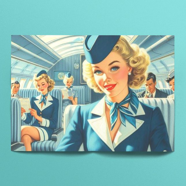 Vintage Stewardess Illustration Tissue Paper (Creator Uploaded)