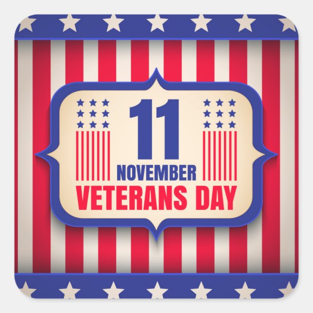 Vintage sticker for Veterans day (Front)