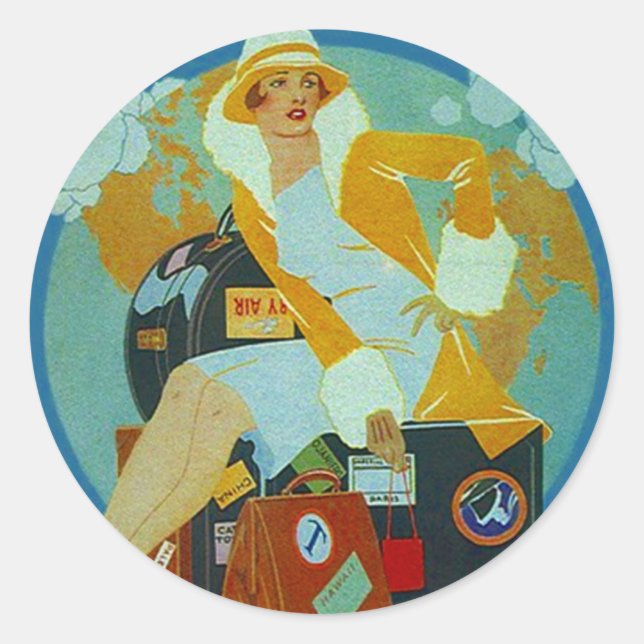 Vintage Sticker Jet-Setter Travel Luggage Stickers (Front)