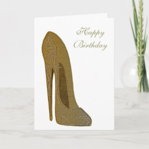 Vintage Stiletto High Heel Shoe Art Gifts Card