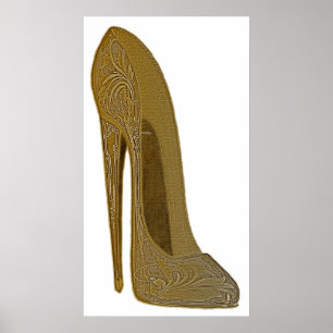 Vintage Stiletto Shoe Art Poster