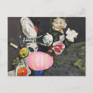 Vintage Still Life Easter Eggs with Classical Art Holiday Postcard