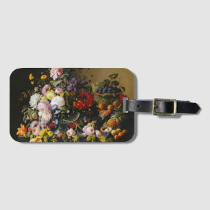 Vintage Still Life Flowers and Fruits Luggage Tag