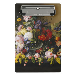 Vintage Still Life Flowers and Fruits Mini Clipboard