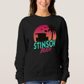 Vintage Stinson Beach California Palm Trees Ca Ret Sweatshirt