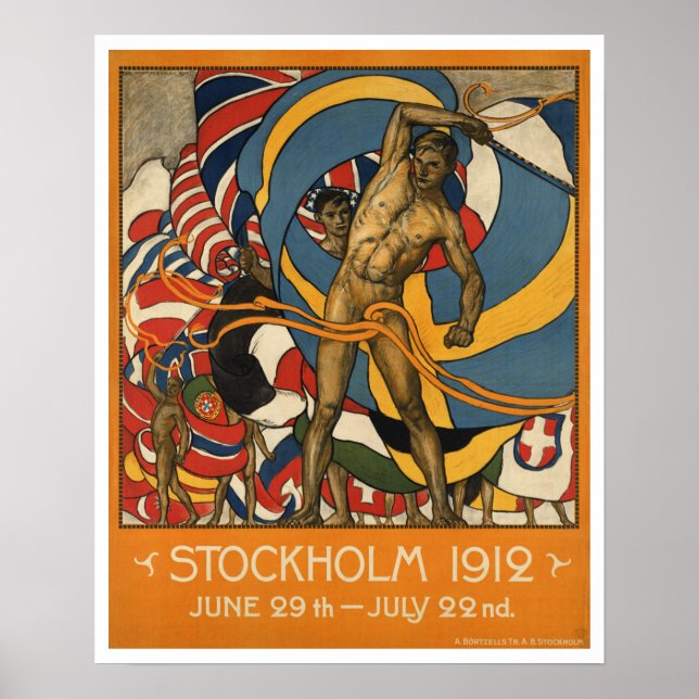 Vintage Stockholm Sports Sweden Poster (Front)