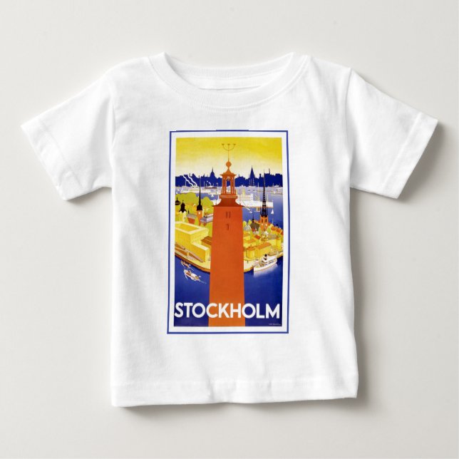 Vintage Stockholm Sweden Baby T-Shirt (Front)