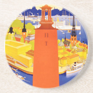 Vintage Stockholm Sweden Coaster