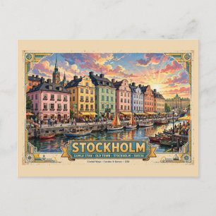 Vintage Stockholm Sweden Gamla Stan Old Town Postcard