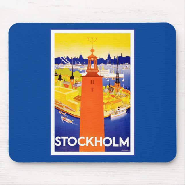 Vintage Stockholm Sweden Mouse Pad (Front)