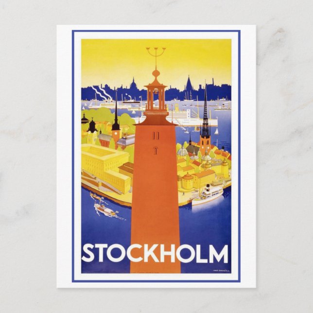Vintage Stockholm Sweden Postcard (Front)