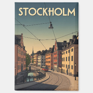 Vintage Stockholm Sweden Travel Magnet