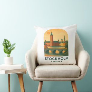 Vintage Stockholm Sweden Travel – Scandinavian Cushion