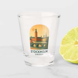 Vintage Stockholm Sweden Travel – Scandinavian Shot Glass