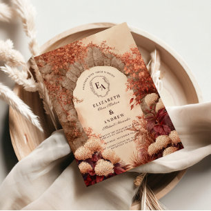 Vintage Stone Arch Fall Wedding Invitation