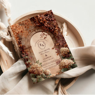 Vintage Stone Arch Fall Wedding Invitation