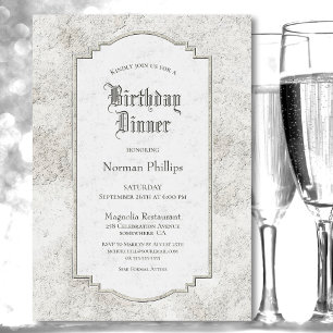 Vintage Stone Birthday Dinner Invitation