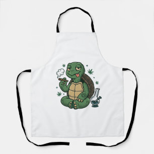 Vintage Stoner Turtle Vector Shirt Design_1 Apron