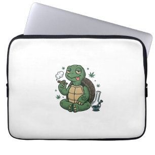 Vintage Stoner Turtle Vector Shirt Design_1 Laptop Sleeve
