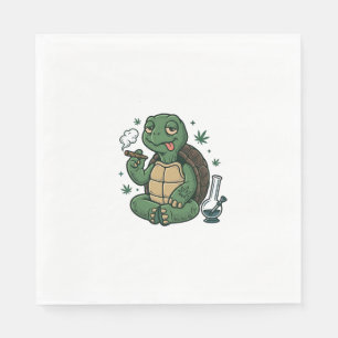 Vintage Stoner Turtle Vector Shirt Design_1 Napkin