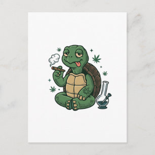 Vintage Stoner Turtle Vector Shirt Design_1 Postcard