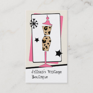 Vintage Store / Boutique - Leopard Pink Dress Form Business Card