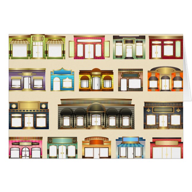 vintage stores greeting card (Front Horizontal)
