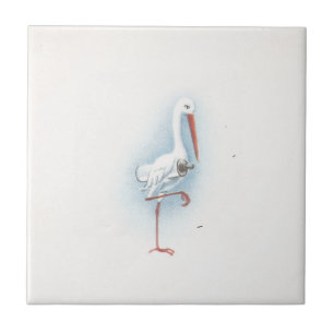 Vintage Stork Ceramic Tile