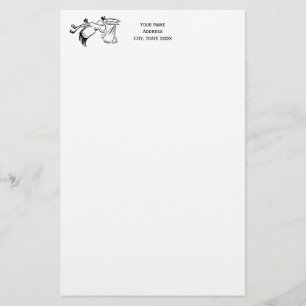 Vintage Stork Delivering a Baby #1 Stationery