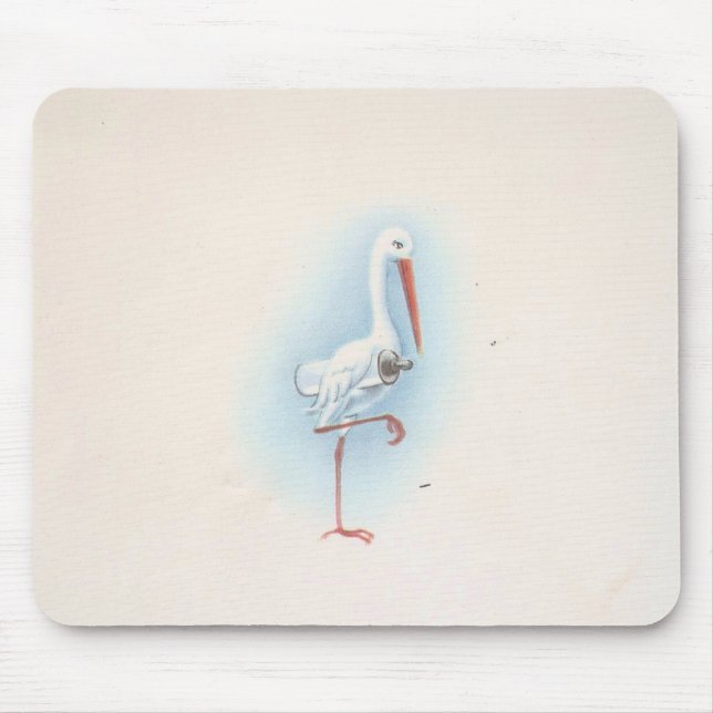 Vintage Stork Mouse Pad (Front)