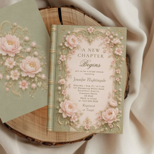 Vintage Story Book New Chapter Bridal Shower Invitation