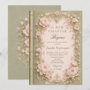 Vintage Story Book New Chapter Bridal Shower Invitation