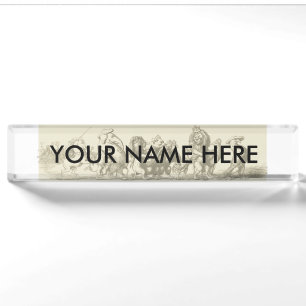 Vintage Storybook Animal Parade: Nursery Wall Art Nameplate
