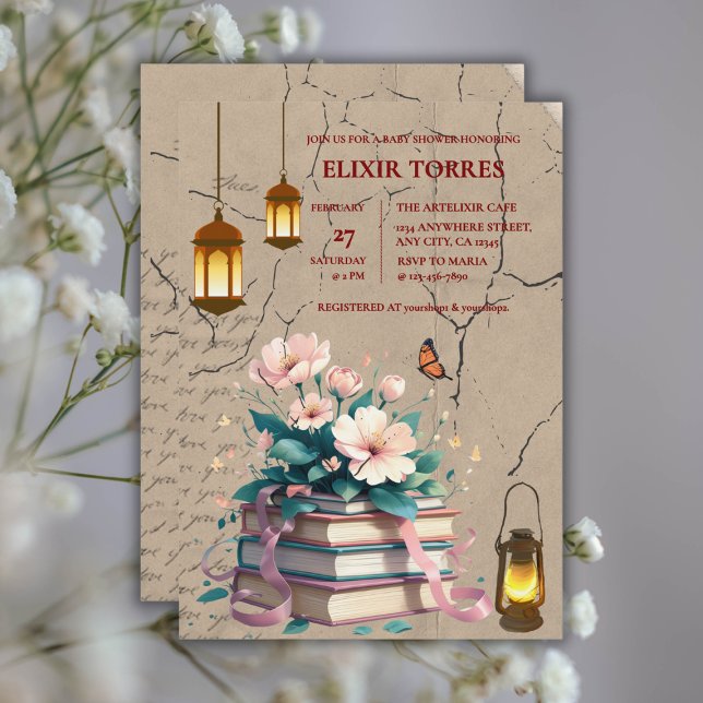 Vintage Storybook Floral Baby Shower Invitation (Creator Uploaded)