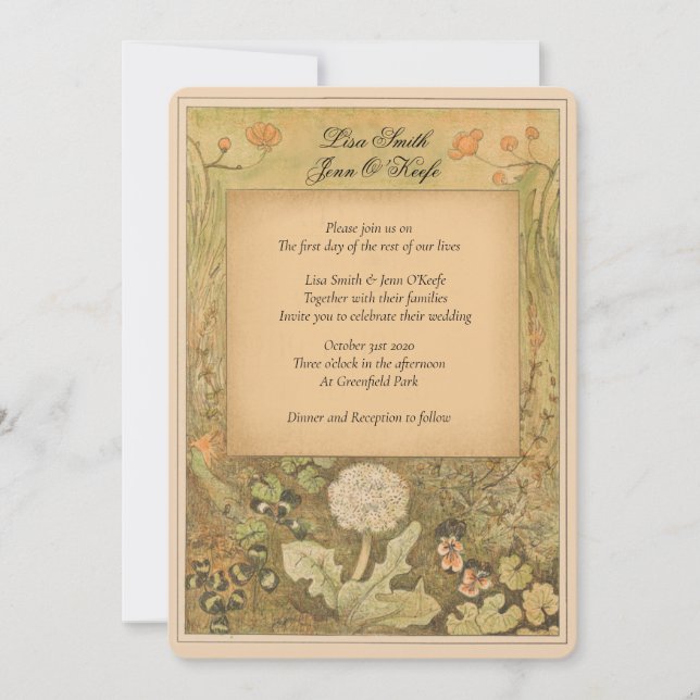 Vintage Storybook Forest Wedding Invitation (Front)