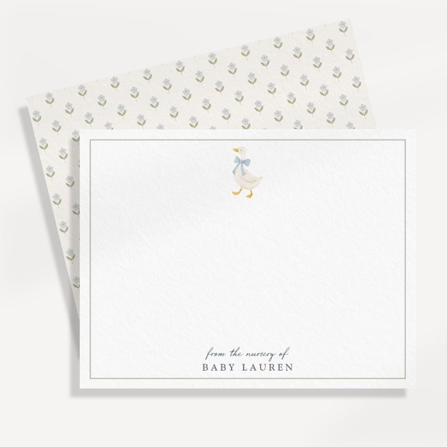 Vintage Storybook Goose Nursery Note Card (Creator Uploaded)