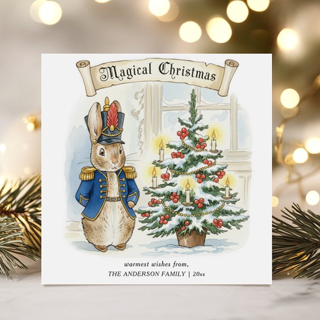 Vintage Storybook Peter Rabbit Christmas Holiday Card (Creator Uploaded)