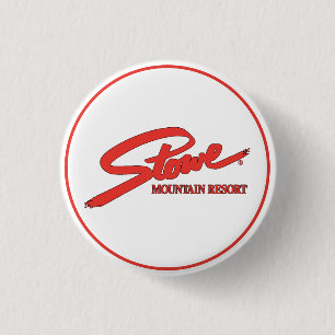 Vintage Stowe, VT outdoor winter trails ski slops 3 Cm Round Badge