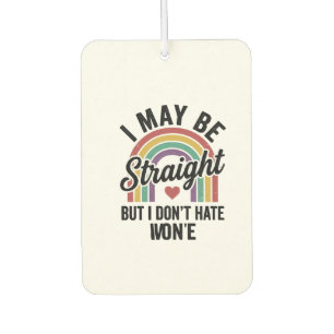 Vintage Straight But Kind Rainbow Pride Shirt_1 Car Air Freshener