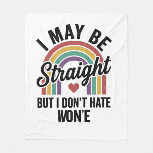 Vintage Straight But Kind Rainbow Pride Shirt_1 Fleece Blanket