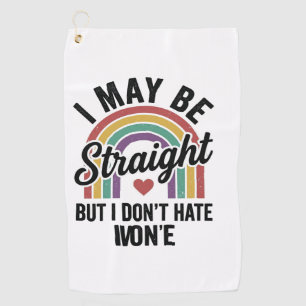 Vintage Straight But Kind Rainbow Pride Shirt_1 Golf Towel